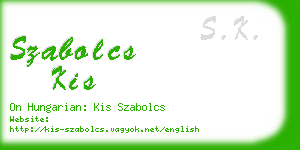 szabolcs kis business card